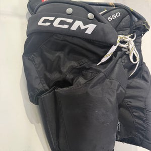 Black Junior Medium CCM Tacks AS 580 Hockey Pants (Used)