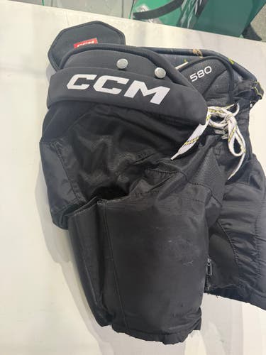 Black Junior Medium CCM Tacks AS 580 Hockey Pants (Used)