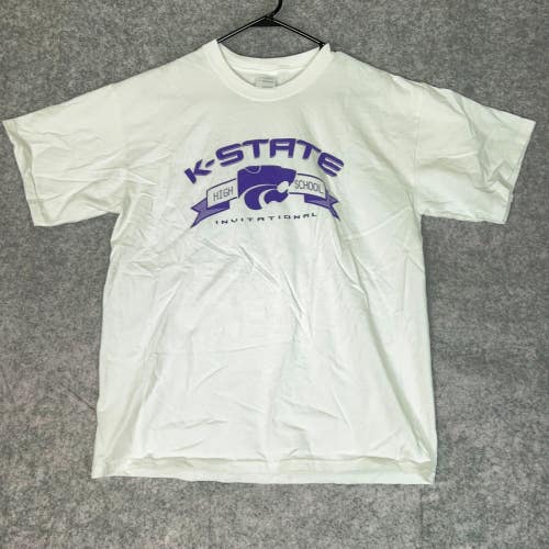 Kansas State Wildcats Mens Shirt Large White Purple NCAA Football College Top