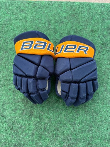 Blue & Yellow Junior Bauer Vapor Team Elite Gloves 11" (Used) NH Avalanche