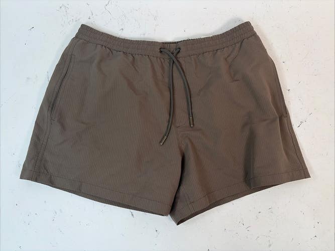 Zara Men's Searsucker Swimsuit, Green, 4.5" Inseam