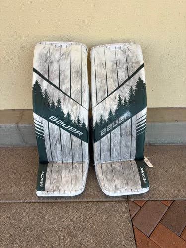 Green 34"+1" Senior Bauer Supreme Mach Goalie Leg Pads