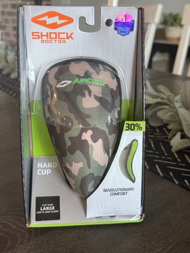 Shock Doctor AirCore Hard Athletic Cup Large Amoeba Camo Protective Gear