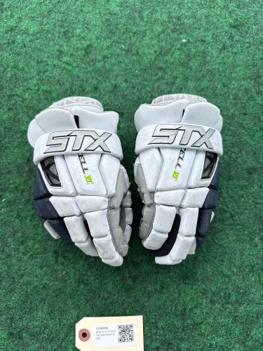 White & Blue STX Cell VI Lacrosse Gloves (Used) XS