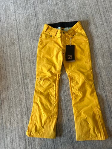 Yellow Women's Adult XS Flylow Ski Pants (New)
