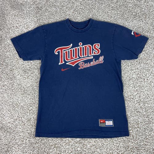 Minnesota Twins Shirt Mens Small Blue MLB Baseball Nike Tee Loose Fit Sports