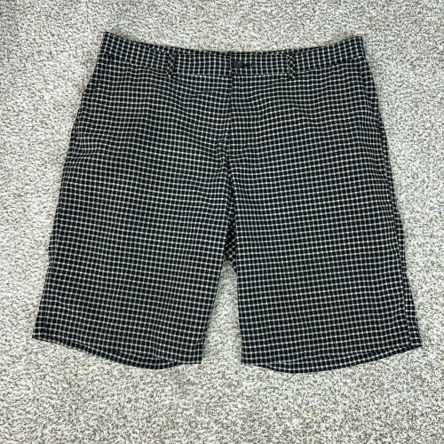 Adidas Shorts Mens 38 Black White Golf Gingham Plaid Performance Comfort Sport