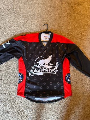 Black New England Blackwolves Large Jersey (Used)