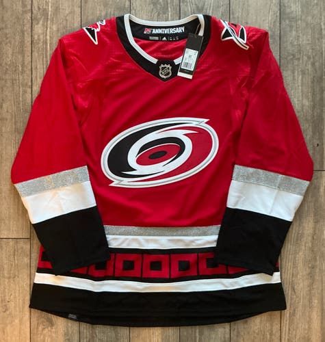 CAROLINA HURRICANES 25TH ANNIVERSARY ADIDAS PRIMEGREEN HOCKEY JERSEY SIZE 54