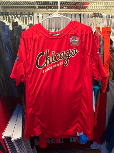 Red Chicago Blackhawks fanatics authentic pro shirt XL