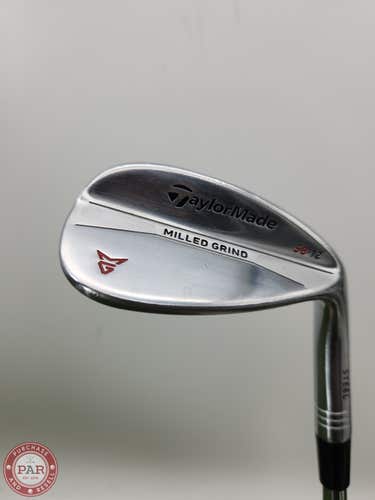 2017 TAYLORMADE MILLED GRIND SATIN CHROME WEDGE 56*/12 STIFF STEEL 34.75" FAIR