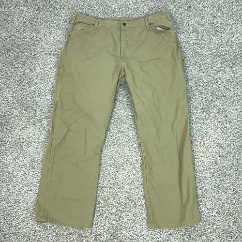 Dickies Pants Mens 38x30 Beige Canvas Carpenter Work Utility Pockets Casual