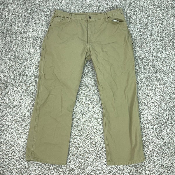 Dickies Pants Mens 38x30 Beige Canvas Carpenter Work Utility Pockets Casual