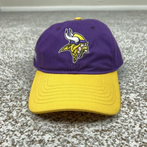 Minnesota Vikings Hat Cap Strap Back Mens One Size Purple Yellow NFL Football A1