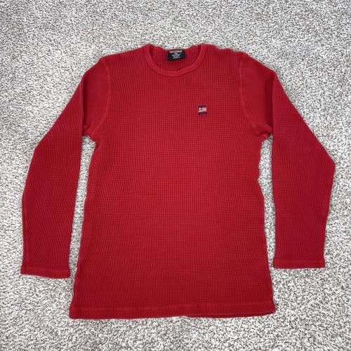 Vintage Polo Jeans Co Shirt Mens XL Red Thermal Waffle Knit Long Sleeve 90s