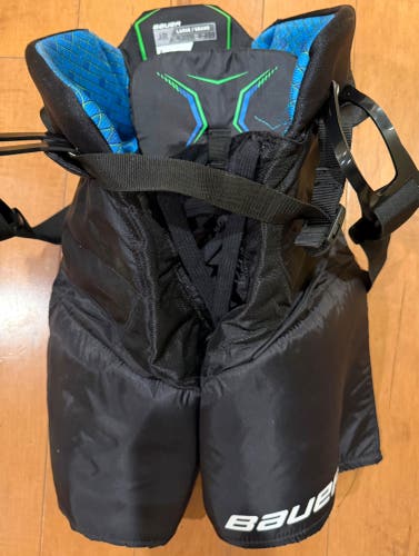 Bauer X Junior Ice Hockey Pants w/ A&R Suspenders - Black - Size Large (26"-28" Waist) {Used)
