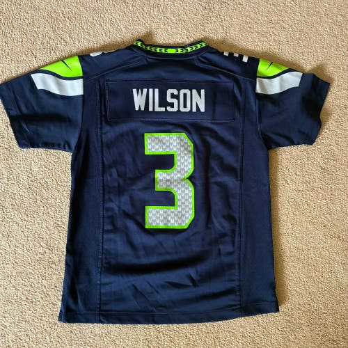 Seattle Seahawks, Wilson, #3, Blue Medium Boys Jersey (like new!)