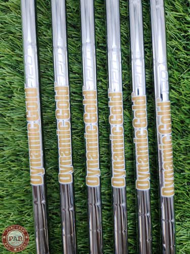 TRUE TEMPER DYNAMIC GOLD X100 IRON SHAFT SET EXTRA STIFF 120G .355 TIP GOOD