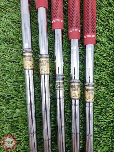TRUE TEMPER DYNAMIC GOLD SL S300 IRON SHAFT SET STIFF 130G .355 TIP GOOD