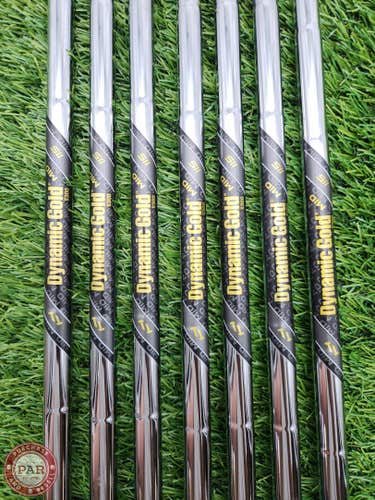 TRUE TEMPER DYNAMIC GOLD 115 S300 IRON SHAFT SET STIFF 115G .355 TIP GOOD