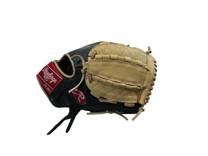 Used Rawlings PS206-12BC BB/SB Glove RH Throw Black And Natural 12" 11873-C000246887