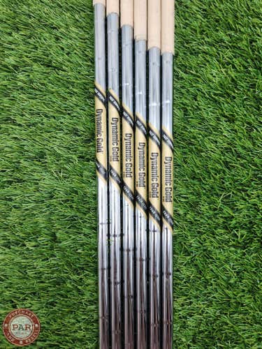 TRUE TEMPER DYNAMIC GOLD X100 TOUR ISSUE IRON SHAFT SET STIFF 130G .355 TIP VERY