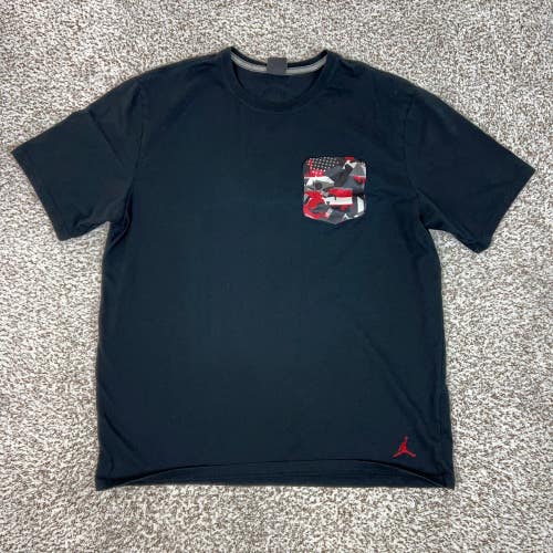 Jordan Shirt Mens XL Black Camo Pocket Jumpman Basketball Casual T Shirt Tee Top