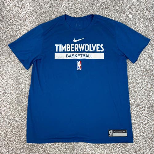 Minnesota Timberwolves Shirt Mens XL Blue Nike Dri FIT NBA Basketball Sports Tee