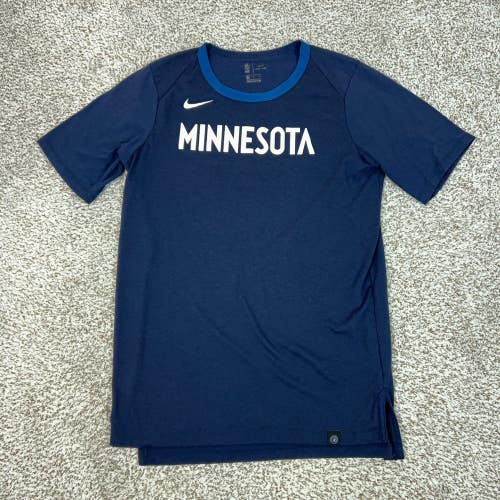 Minnesota Timberwolves Shirt Mens Large Navy Nike Dri FIT NBA Basketball Tee T