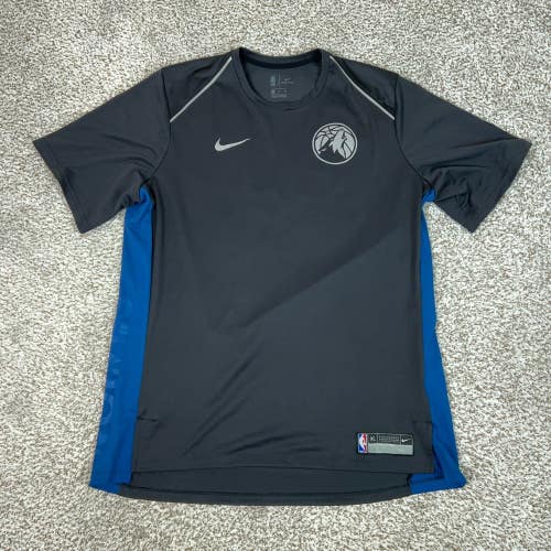Minnesota Timberwolves Shirt Mens XL Gray Nike NBA Dri FIT Training Basketball