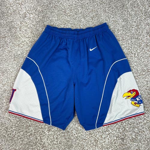 Kansas Jayhawks Shorts Mens Medium Blue Nike Basketball Athletic NCAA College