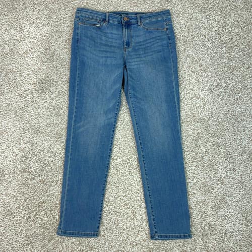 J Jill Jeans Womens 12 Blue Boyfriend Straight Leg Ankle Stretch Denim Casual