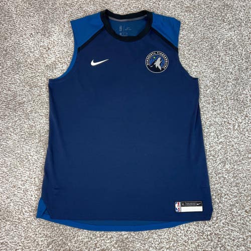 Minnesota Timberwolves Shirt Mens XL Blue Nike NBA Dri FIT Basketball Tank Top