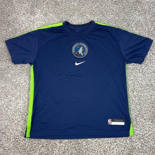 Minnesota Timberwolves Shirt Mens Large Navy Green Nike Dri FIT NBA Basketball