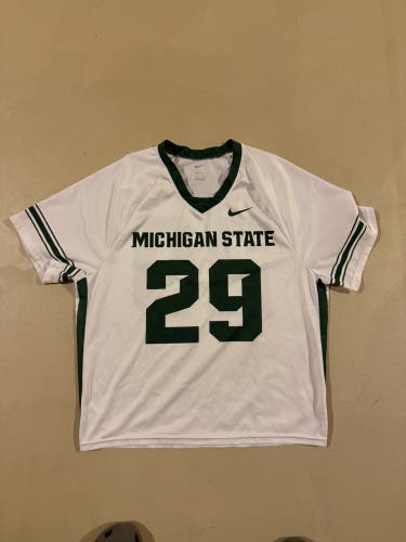 Michigan state lacrosse white Nike jersey