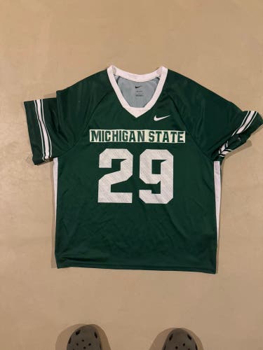 Michigan state lacrosse green Nike jersey