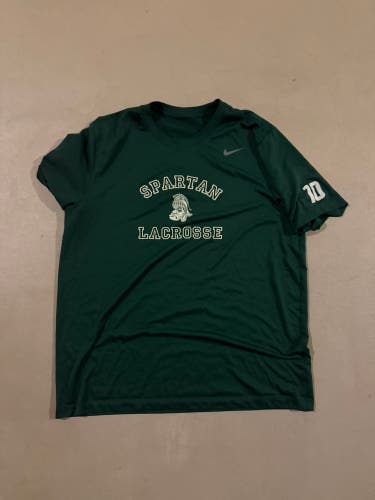 Michigan state lacrosse green shirt Nike