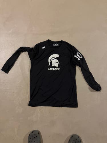 Michigan state lacrosse black new balance long sleeve shirt