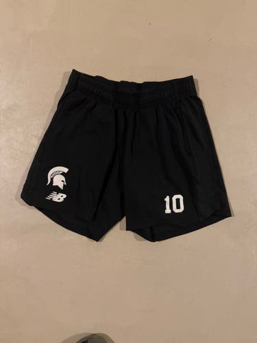 Michigan state lacrosse black new balance shorts