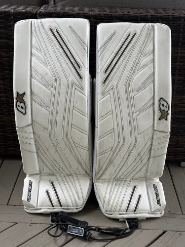 White Used 29+1" Junior Brian's GNETik X5 Goalie Leg Pads - free shipping