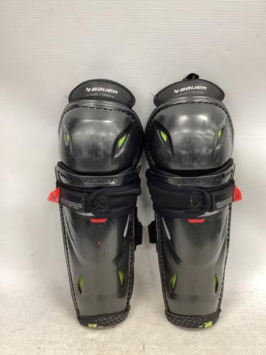 Used Bauer VAPOR 3X PRO Junior Shin Guards Black 11" 11851-S000051725