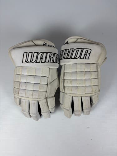 Used 14" Warrior Franchise Pro Stock Hockey Gloves - White