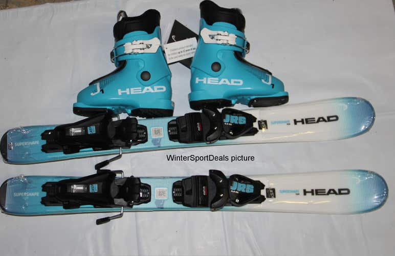 NEW 2027 HEAD 77cm little kids skis supershape adjustable bindings with mondo 17.5 / US 10J1 boots