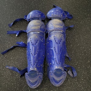Used All-Star LG1216PS Catchers Leg Guards Royal Blue Intermed 11849-S000044012