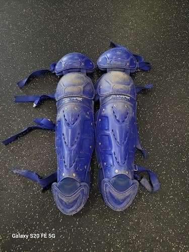 Used All-Star LG1216PS Catchers Leg Guards Royal Blue Intermed 11849-S000044012
