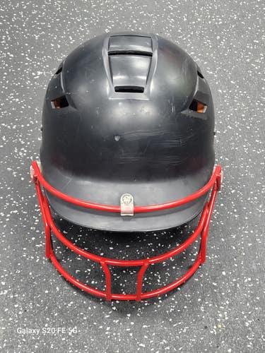 Used Schutt SSMC LBJ Batting Helmet w/Mask Black SM 11849-S000043865