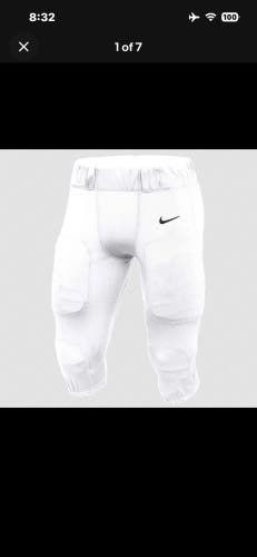 ⁠Nike Integrated 7-Pad Football Pants Mens L (large) White / Black Padded NWT