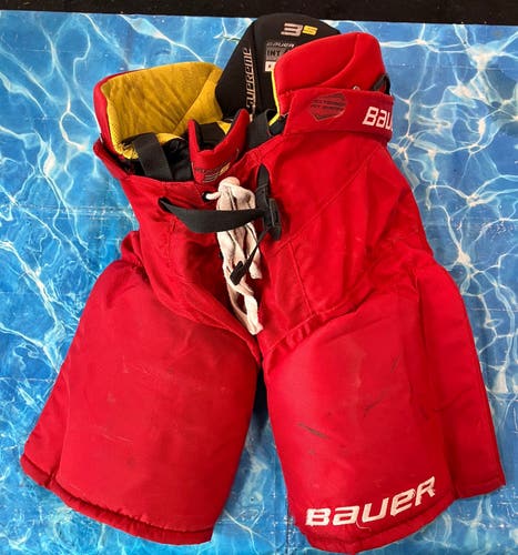 Red Intermediate Medium Bauer Supreme 3S Hockey Pants (Used)