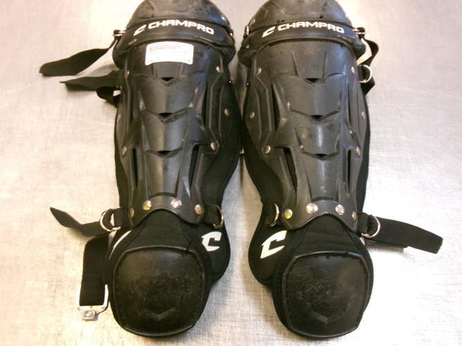 Used Champro YOUTH SHIN GUARD Catchers Leg Guards Black Youth 11339-S000206598
