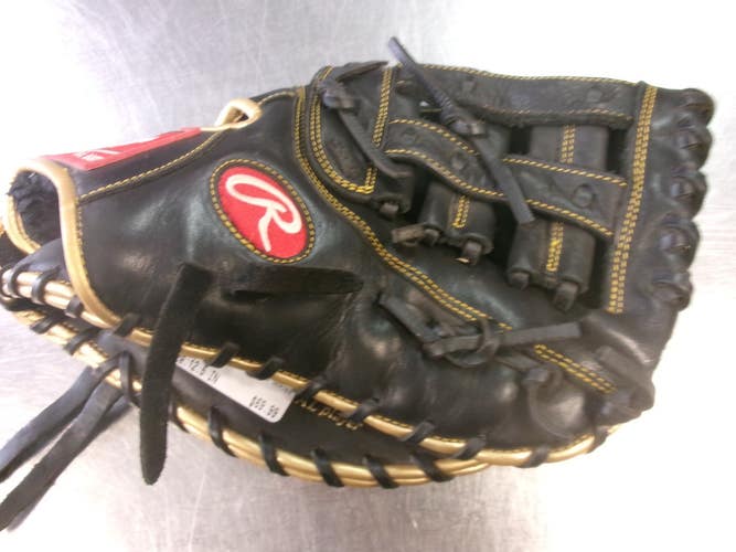 Used Rawlings R9 SERIES BB/SB First Base RH Throw Black 12 1/2" 11868-S000071706